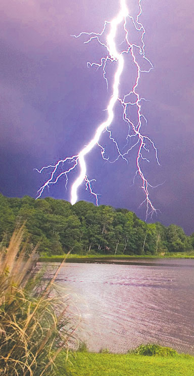 Lightning strike over Lagrange Creek