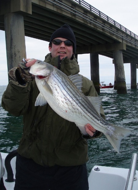 Winter striper fishing at the Cheasapeake Bay Bridge Tunnel